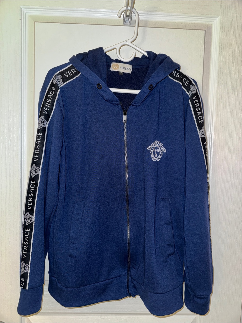 Boy’s Versace hoodie in navy blue. Excellent condition.